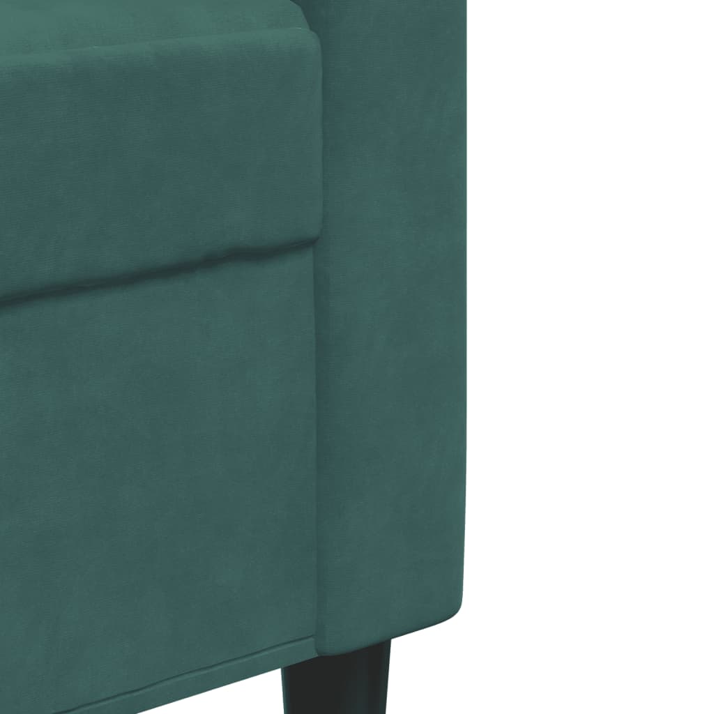 vidaXL Divano a 3 Posti Verde Scuro 180 cm in Velluto - 6