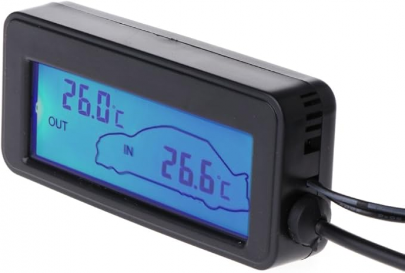 Thermomètre Digital LED Pour Voiture – Intérieur/extérieur Avec Sonde Et écran LCD, Neuf