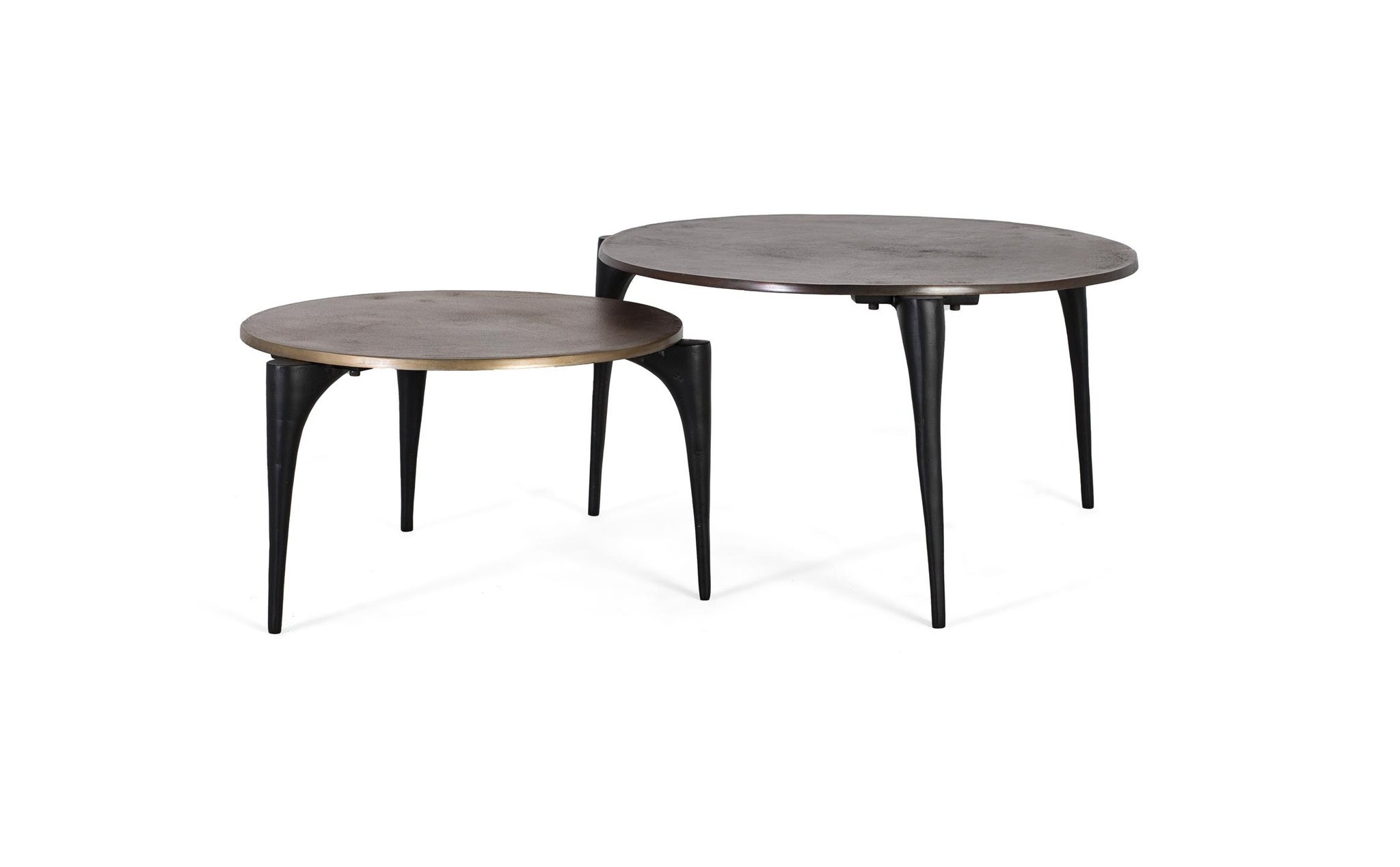 Stoliki kawowe aluminiowe Duży stolik: 82 cm, Mały stolik: 64 cm Nowoczesny styl - 37x64x64 GYC