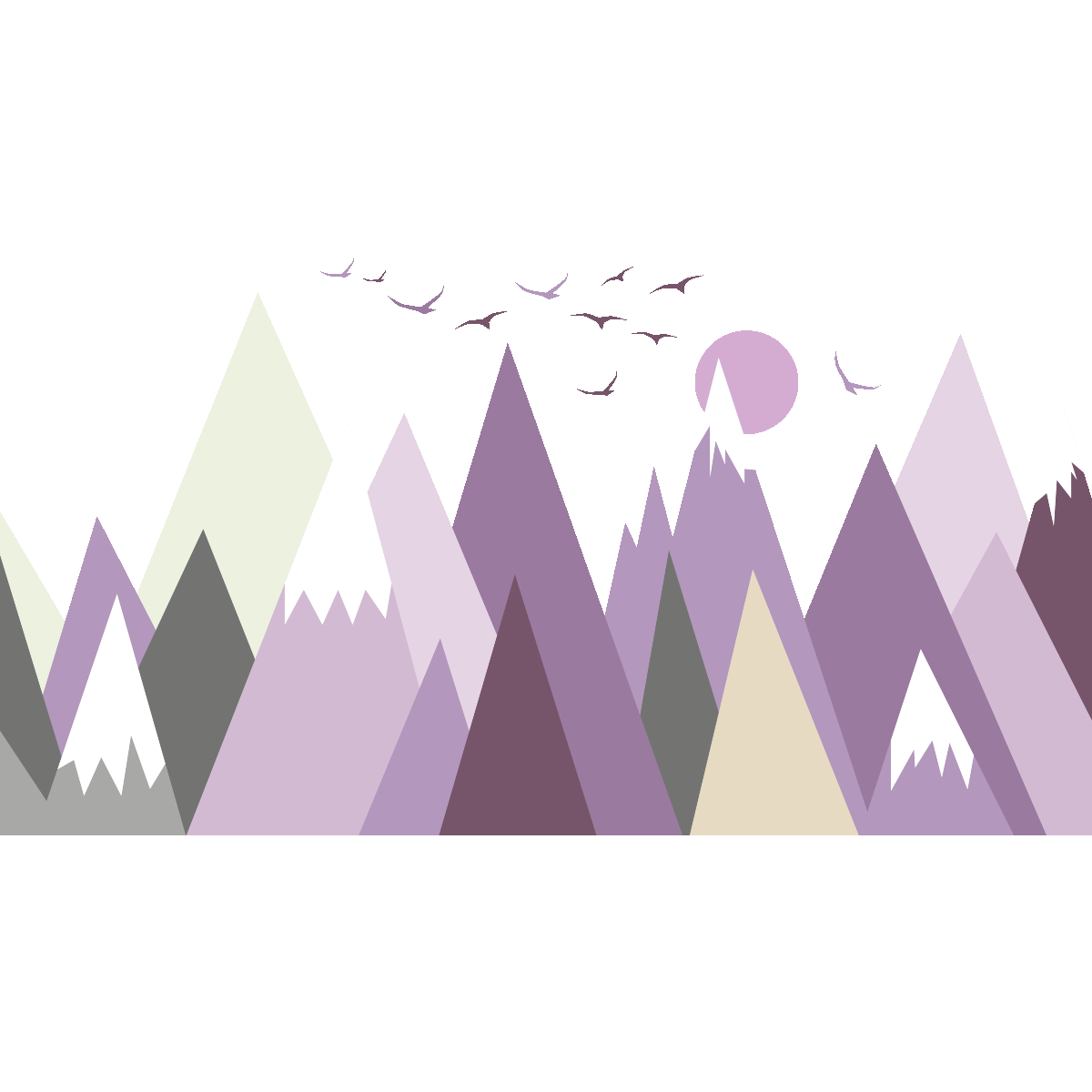 Stickers enfant montagnes scandinaves jazka 120 x 180 cm - 2