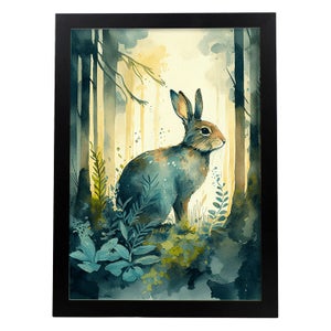 Nacnic Lemur Nella Foresta Poster In Stampa Stile Di Animali Nel Paesaggio Naturale Per E Ufficio Decorazione Di Interni A3 Con Cornici Nere | Leroy Merlin