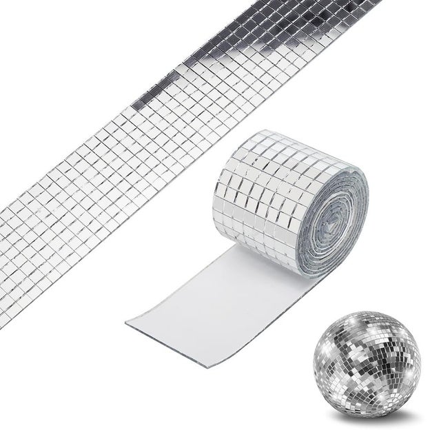 Carreaux de mosaïque miroir autocollants, 1600 pièces - parfaits pour la décoration disco et les loisirs créatifs (5 x 5 mm) - argent