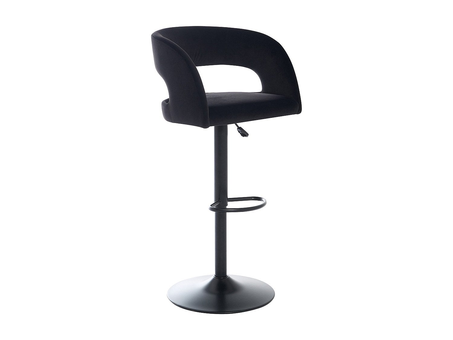Sgabello da bar in Velluto e metallo Altezza regolabile Nero - Lotto di 2 - LAJUNIA - 4