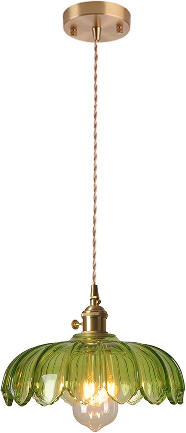 Suspension industrielle vintage avec abat-jour fleur. Câble ajustable 1.5m, culot E27. Parfait pour restaurant et salon. - 2