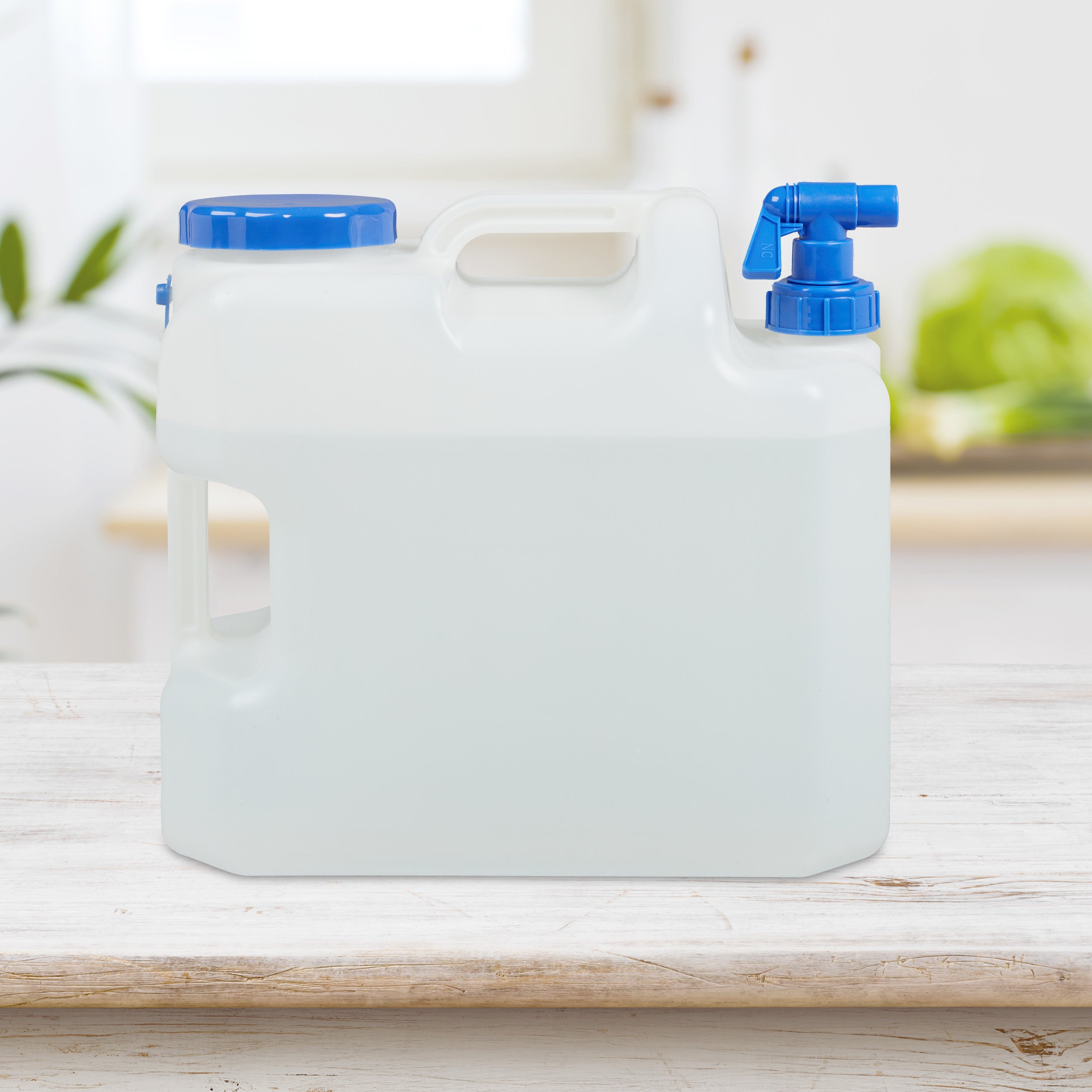 Jerricane d’eau avec robinet, couvercle à visser, bidon à eau de camping, 12 L, Sans BPA, blanc, Relaxdays - 3