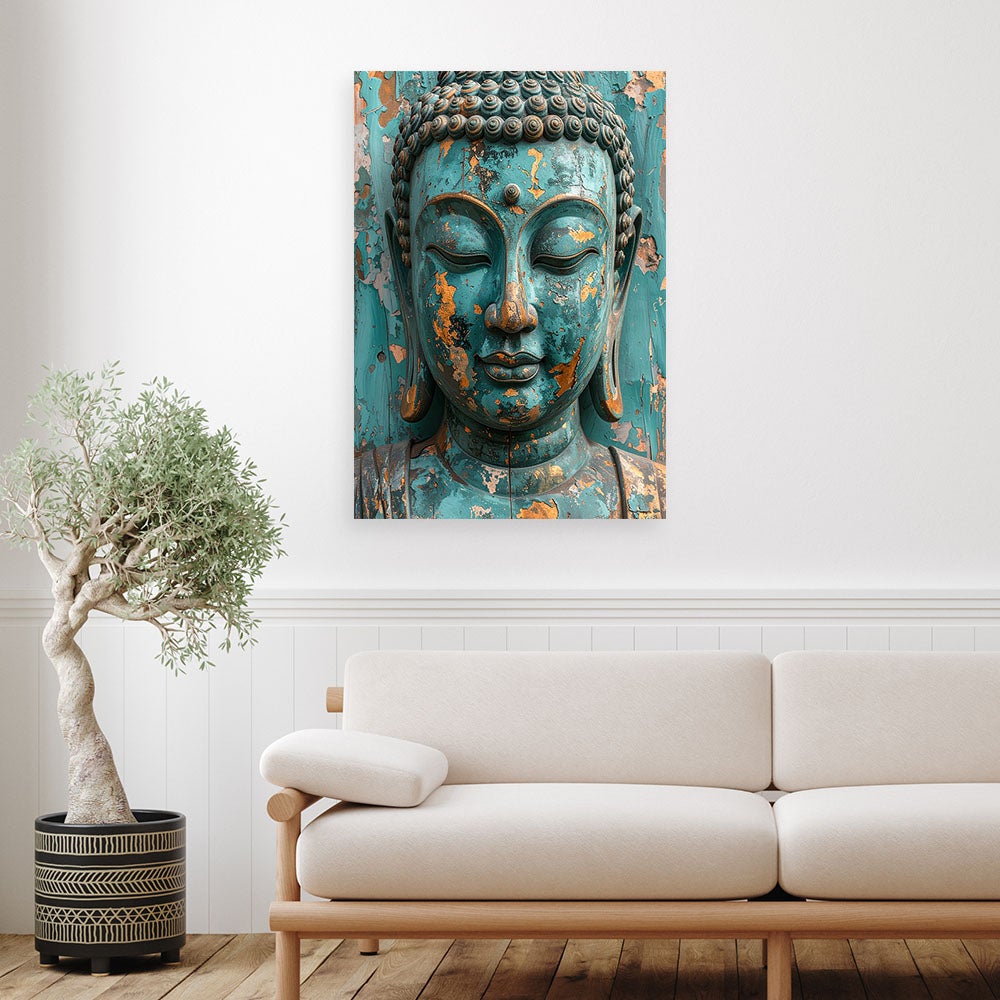 Obraz do salonu sypialni biura, Turkusowy Budda Medytacja Zen Spa 70x100 - 2