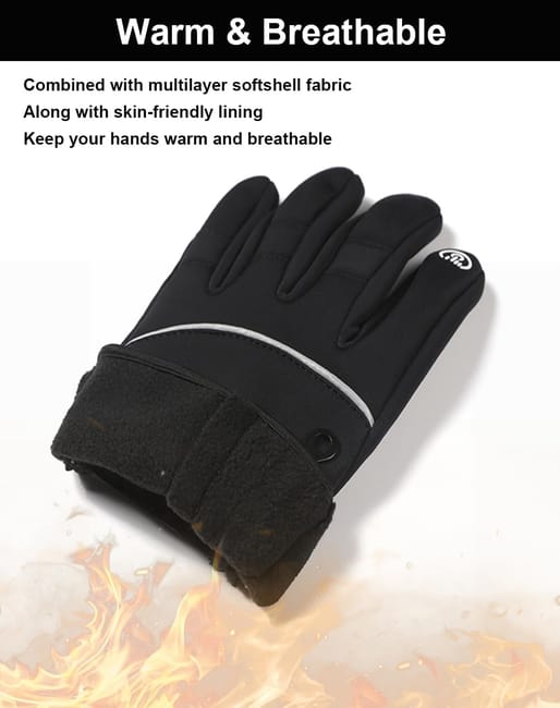 Gants d'hiver à écran tactile, gants chauds imperméables et coupe-vent, gants de course à pied, de cyclisme et de conduite, XL - 5