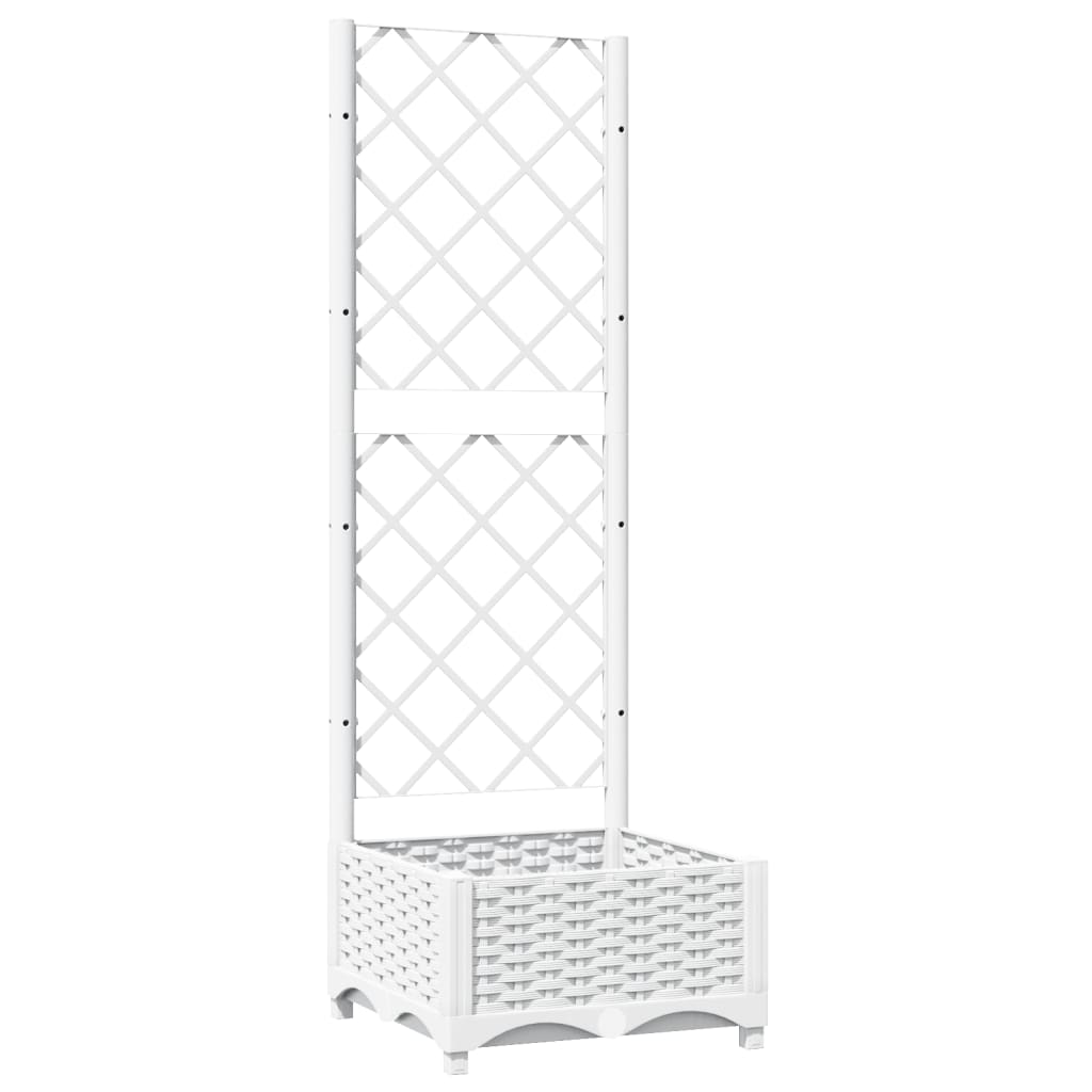Maison Exclusive - Fioriera da Giardino con Graticcio Bianco 40x40x121,5 cm PP - 2