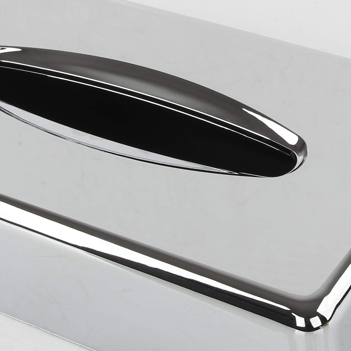 Prostokątny uchwyt na chusteczki z lusterkiem - Do domu, biura i samochodu - Srebrny - 2