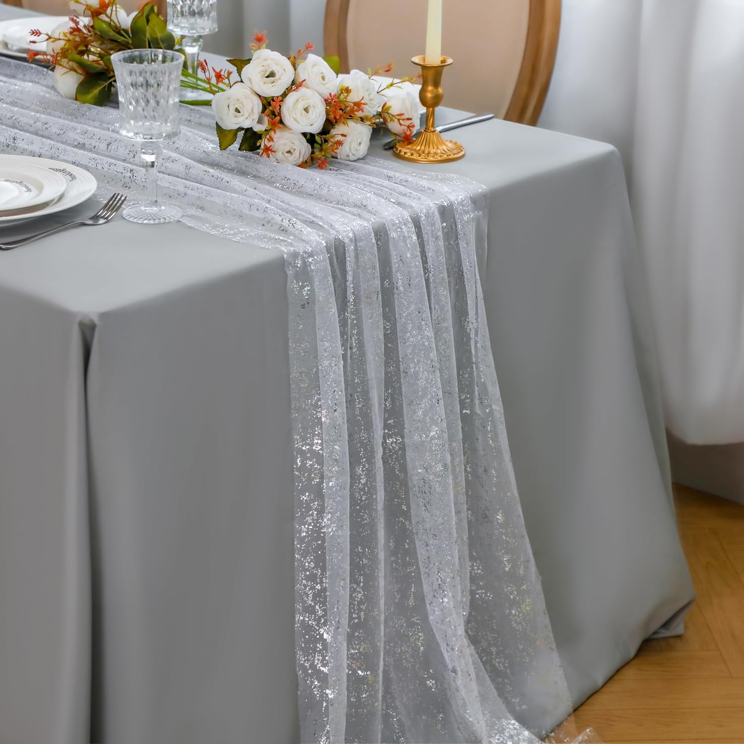 100%Mosel Runner da Tavolo in Tessuto Non Tessuto, in Blu Avio (30 cm x 25 m), Runner Decorativo da Tavola, elegante Decorazione da Tavola per