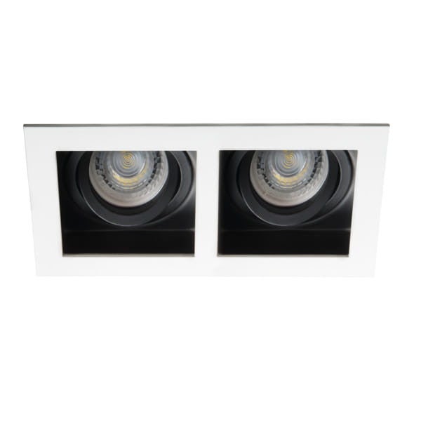 Oprawa sufitowa wpuszczana Aret czarno-biała 2xGX5.3 / GU10x35W prostokątna ruchoma IP20 wym: 19 x 10 cm aluminium Kanlux