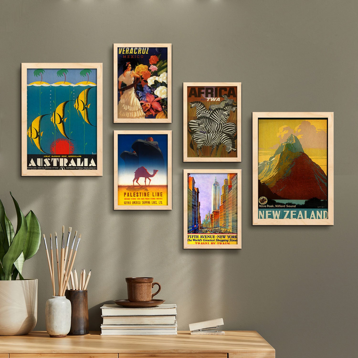 Nacnic paises mix aesthetic wall art prints for bedroom or living room design