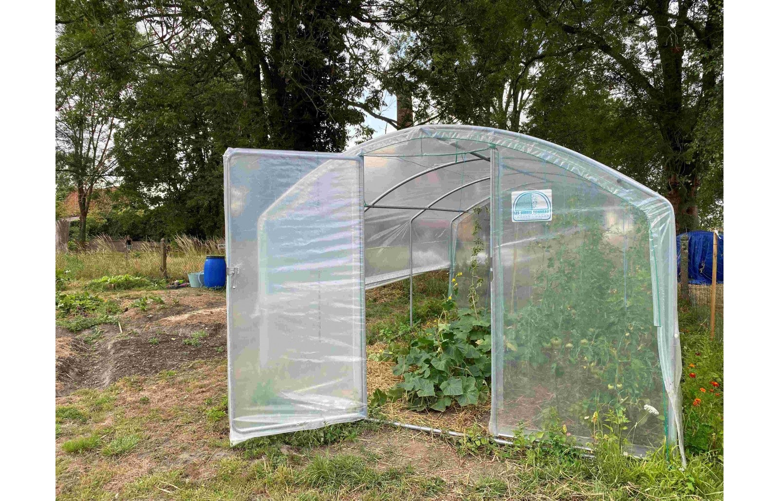 Serre tunnel de jardin 4 Saisons - 13,5m² - 3 x 4,5 m - pieds droits - aérations latérales - LES SERRES TONNEAU - 9