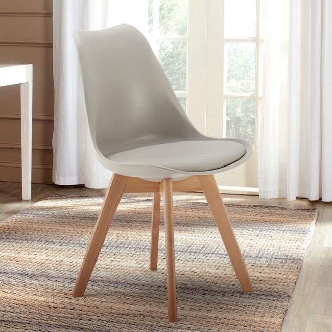 Sedie stile scandinavo cuscino similpelle cucina bar Nordica