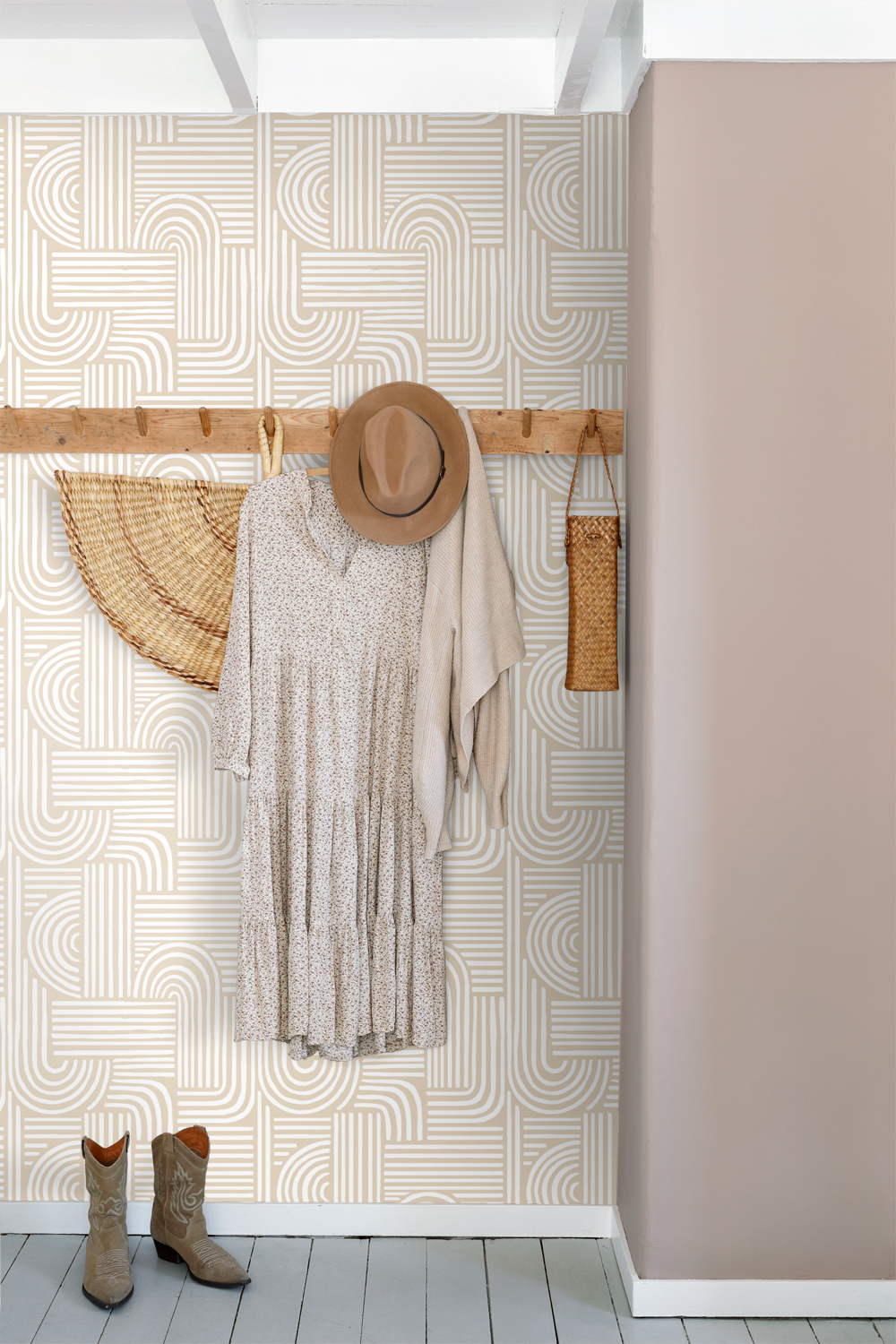 Papier peint graphique 3D sable beige - 53 cm x 10.05 m - ESTAhome - 8