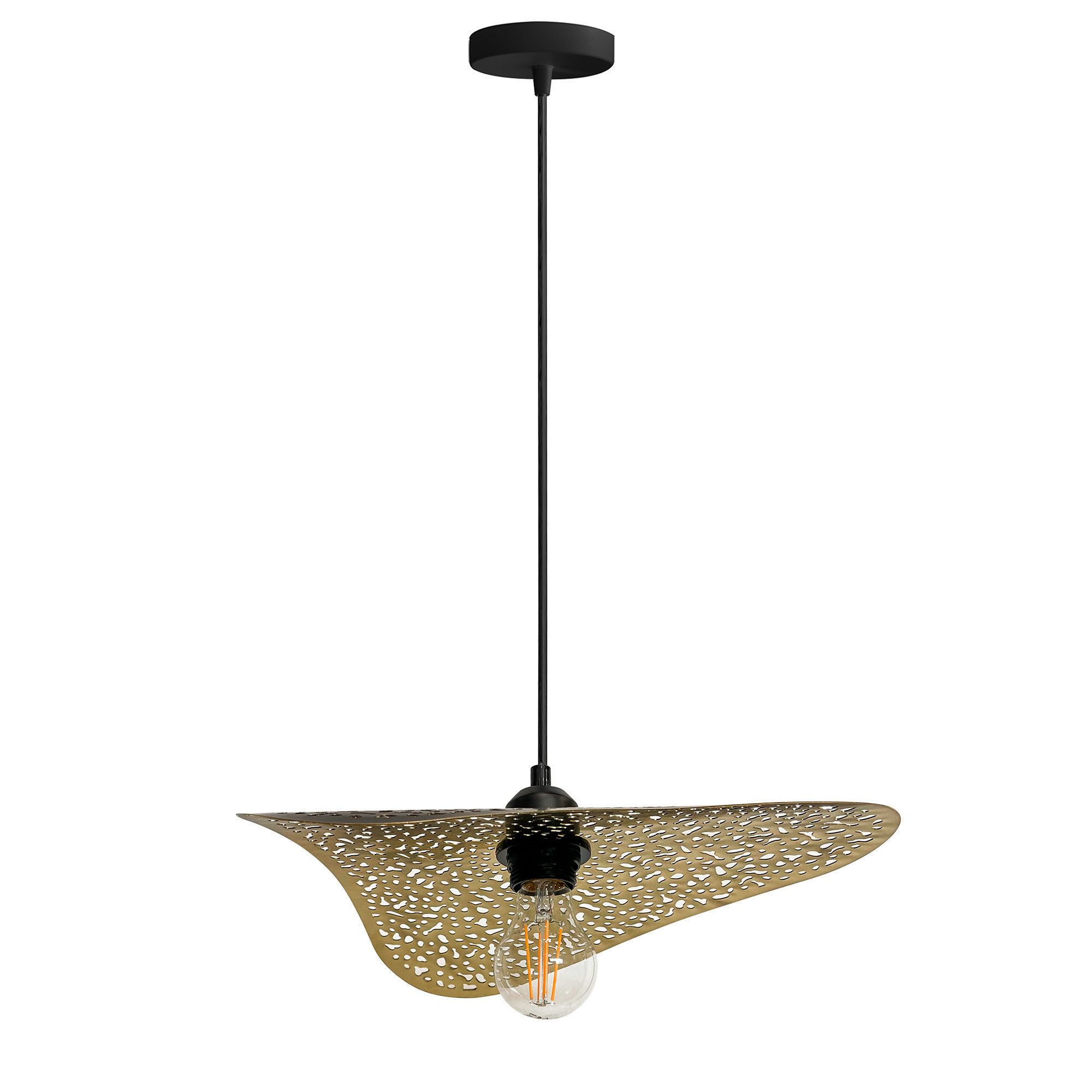 Lampa Sufitowa Wisząca Toolight App1468-1Cp Czarny Złoty Szczotkowany