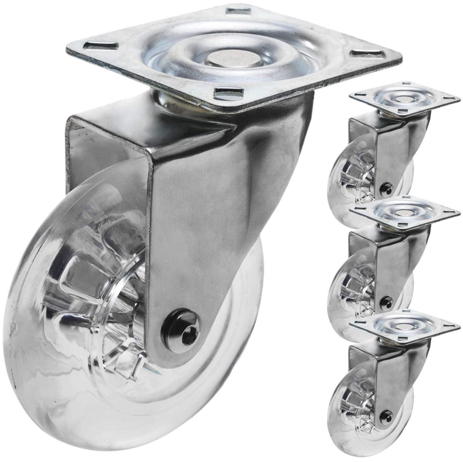 Rotelle Doppio Pivotanti Ruote Industriale Di PU E PVC Grigio Senza Freno 50 Mm 8434852167604 Rotelle Doppio Pivotanti Ruote Industriale Di PU E PVC Grigio Senza Freno 50 Mm 8434852167604