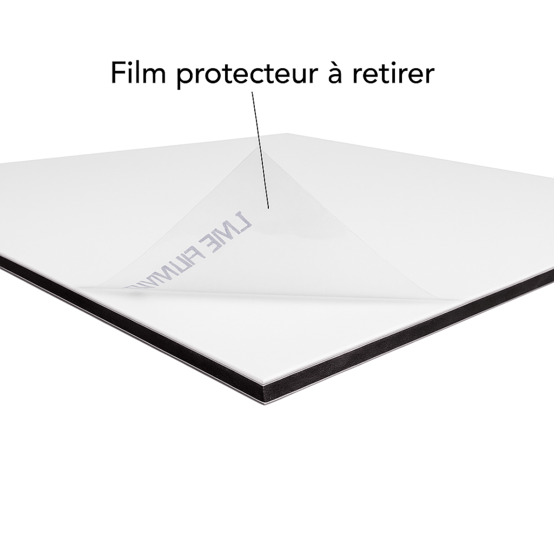 Panneau rond plaque composite aluminium dibond blanc, 50mm (5 cm), Ep.3 mm - 3