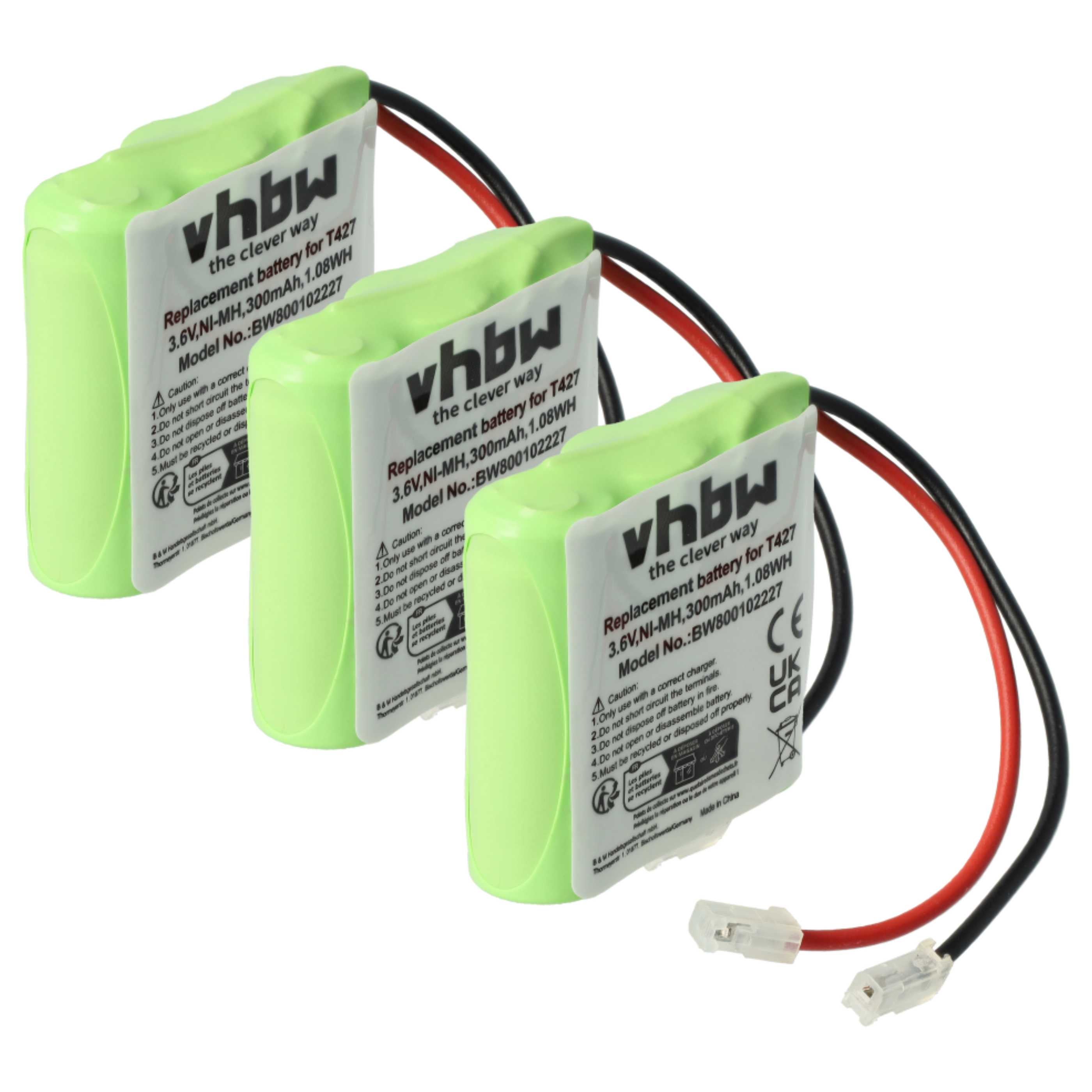 Batterie Li-ion 1200mAh 3,7V Vhbw - Pour Téléphone Fixe Sans Fil Doro 2424 (Remplace DBR-800A)