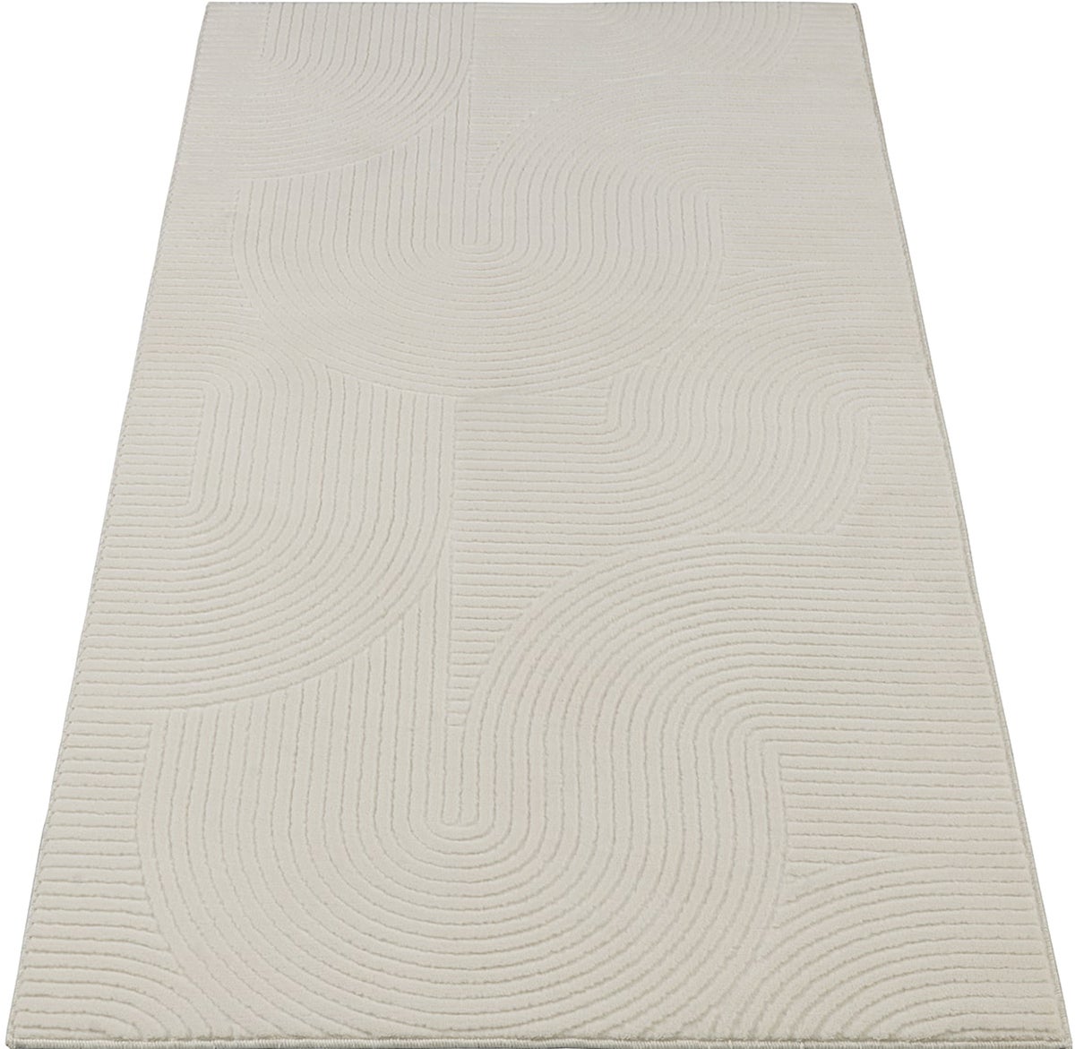 the carpet Rio tapis de salon moderne et doux avec dos antidérapant et aspect 3D, Crème, 80 x 150 cm - 2