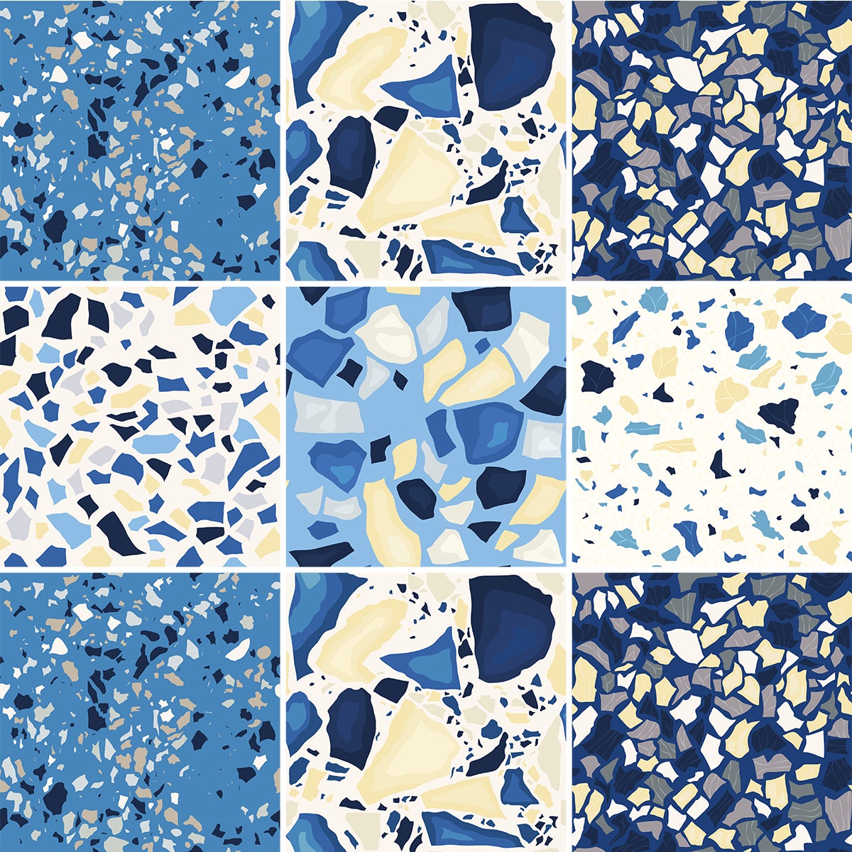 9 adesivi piastrelle di cemento terrazzo yvonne - Sticker adesivo - adesivi murali - 9stickers10x10cm - 6