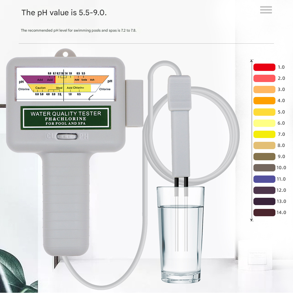 Medidor de pH e Cloro - Medidor portátil de qualidade da água, ideal para piscinas, água potável, spas e aquários. - 2