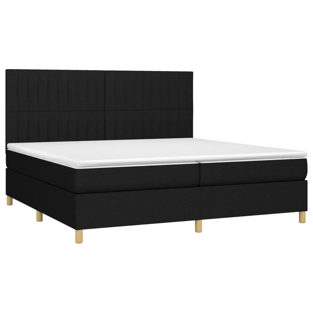 Maison Exclusive - Sommier à lattes de lit et matelas et LED Noir 200x200 cm Tissu - 3