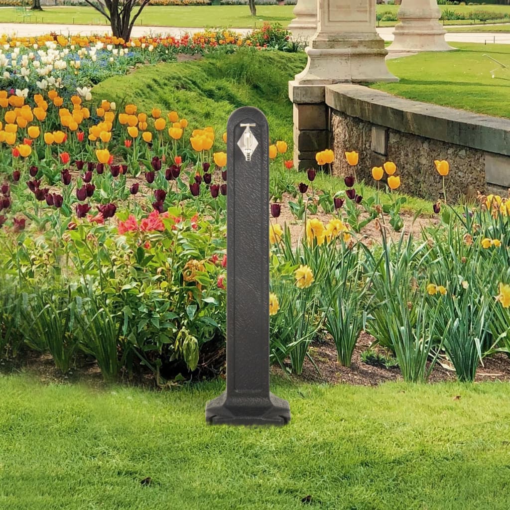 vidaXL Réservoir de jardin avec robinet Anthracite Aspect de pierre - 8