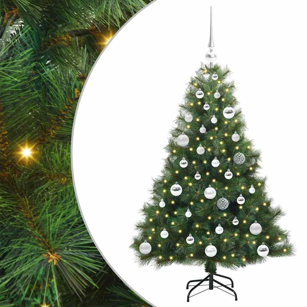 Sztuczna choinka z 150 diodami LED Zielony 120 cm PE i PVC