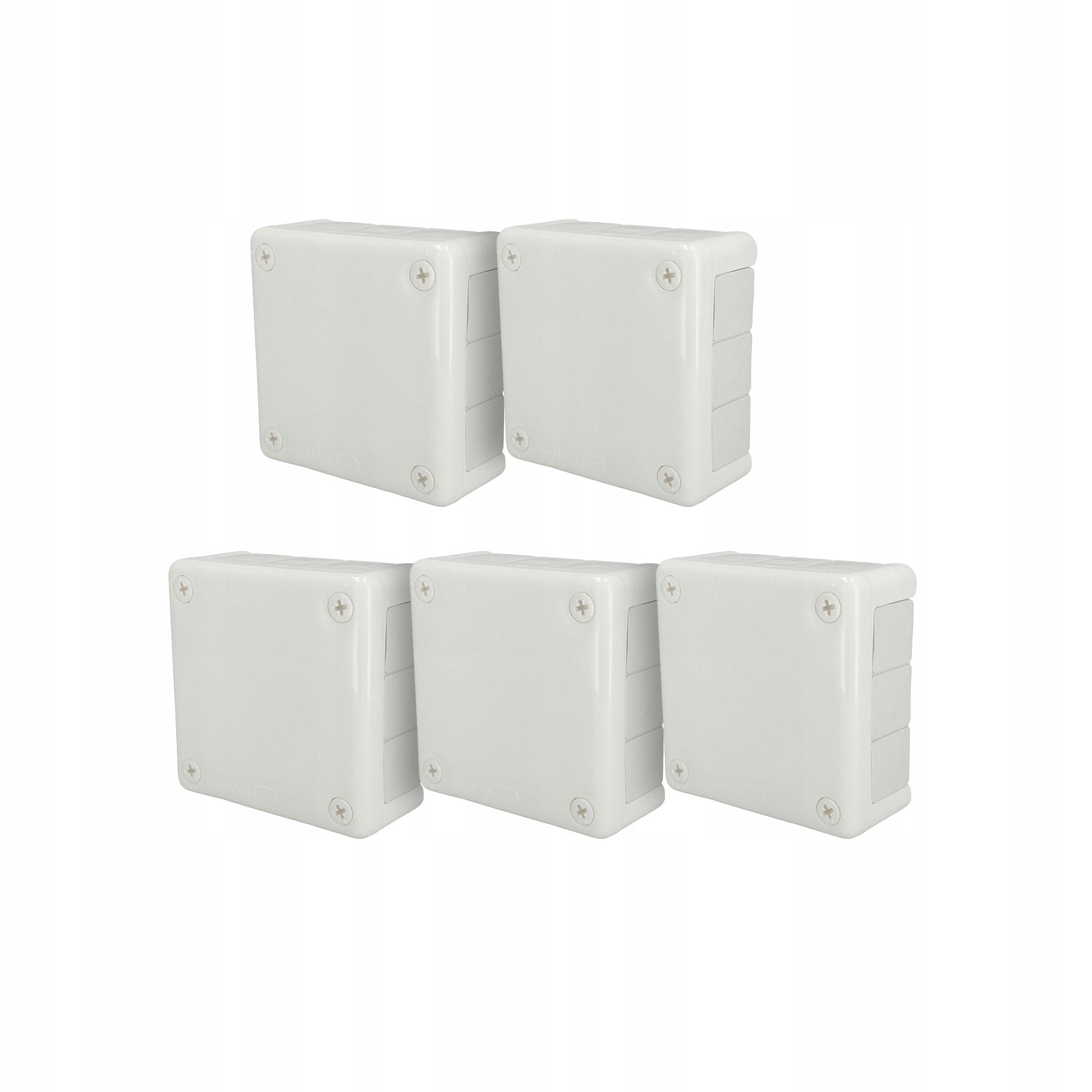 Puszka natynkowa hermetyczna 98x98x42mm 12-wlotowa, z dławikami gumowymi, IP55 zamknięcie "na wkręty", biała EDO 5 szt.
