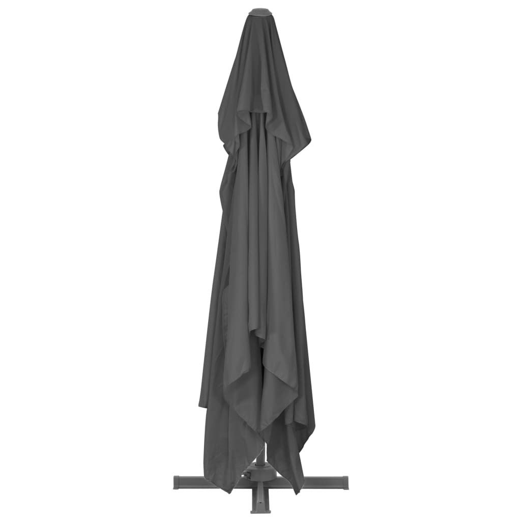 Parasol déporté avec mât en aluminium 4x3 m Noir - 6