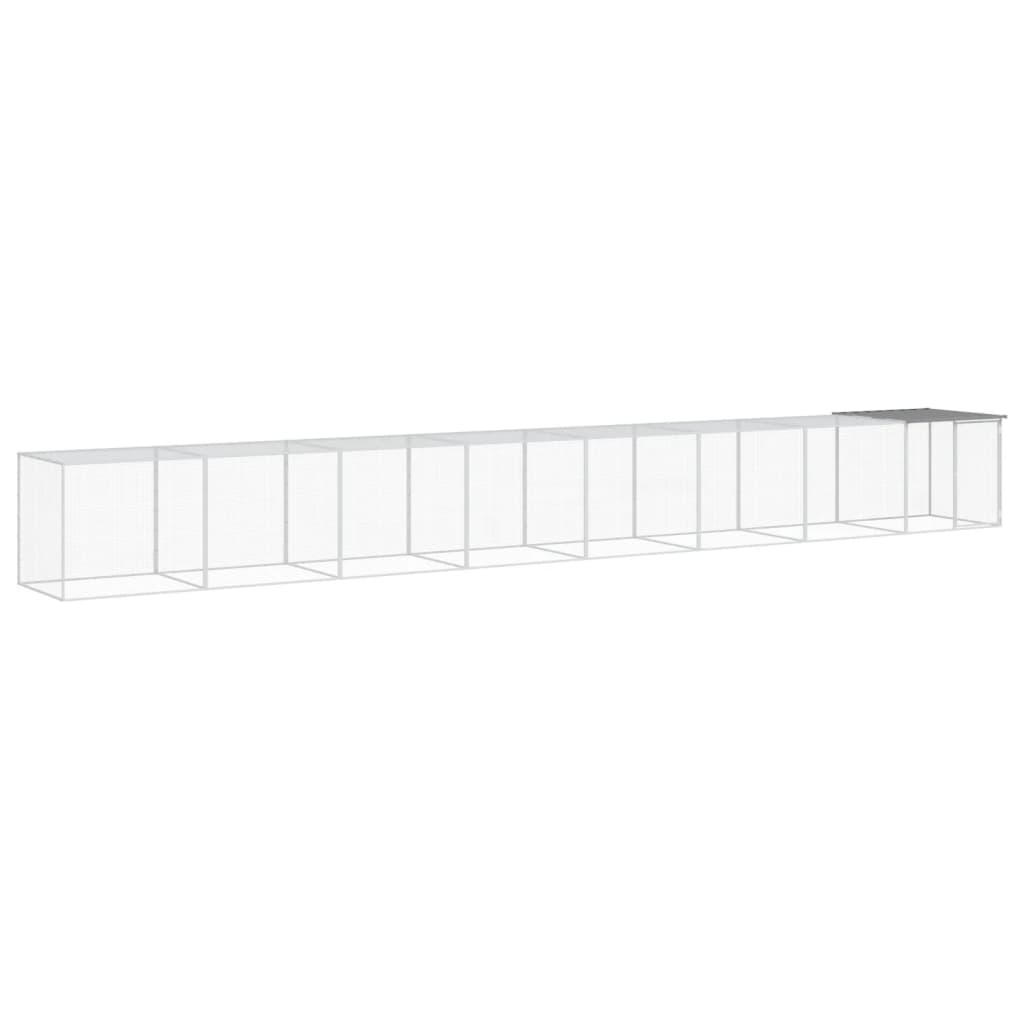 Galinheiro com teto 803x98x90 cm aço galvanizado cinza-claro - 2
