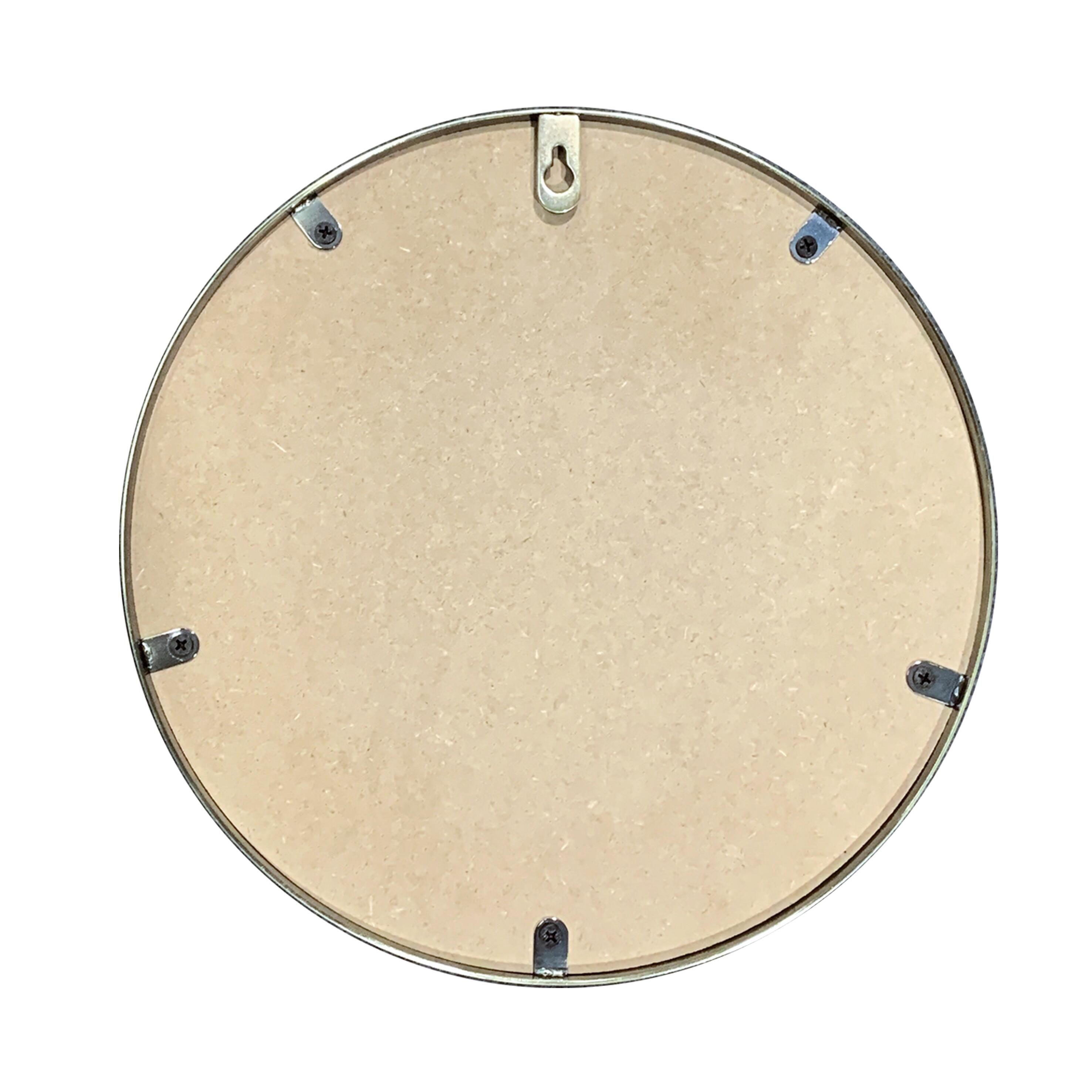 Espejo enmarcado de pared redondo Glam metal dorado mate INSPIRE de 31 cm de diámetro - 2