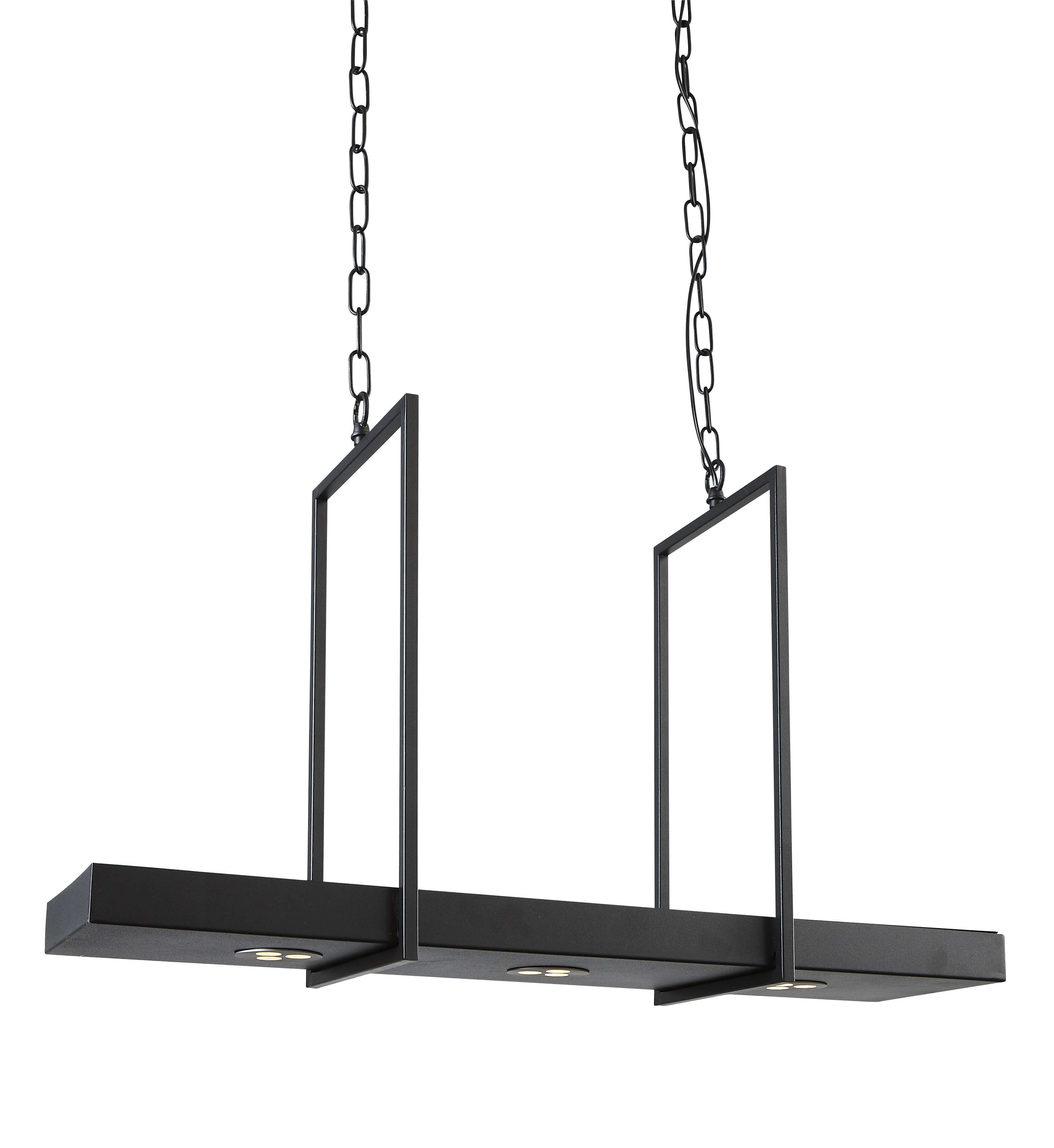 TRAY-Suspension plateau 3 lumières LED Métal L80cm - - 6