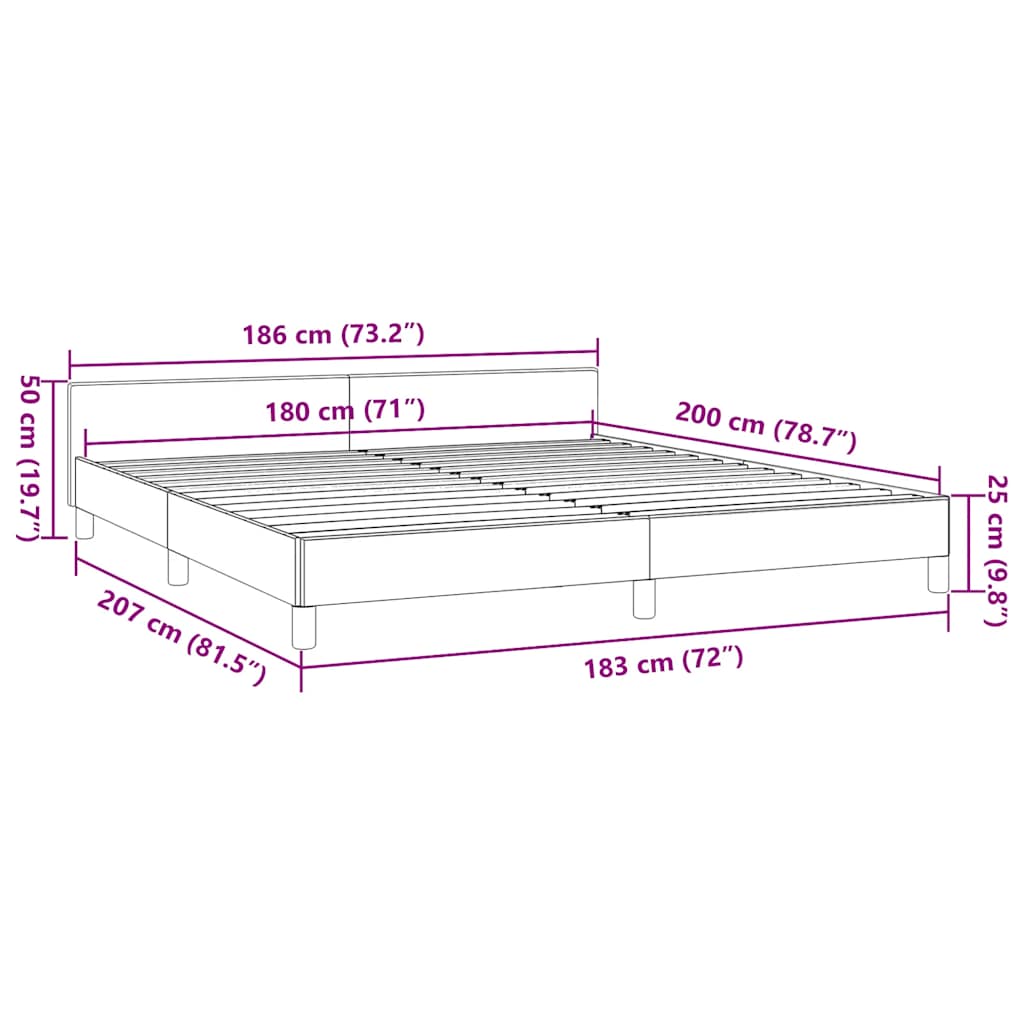 Cadre de lit sans matelas gris clair 180 x 200 cm en tissu - 9