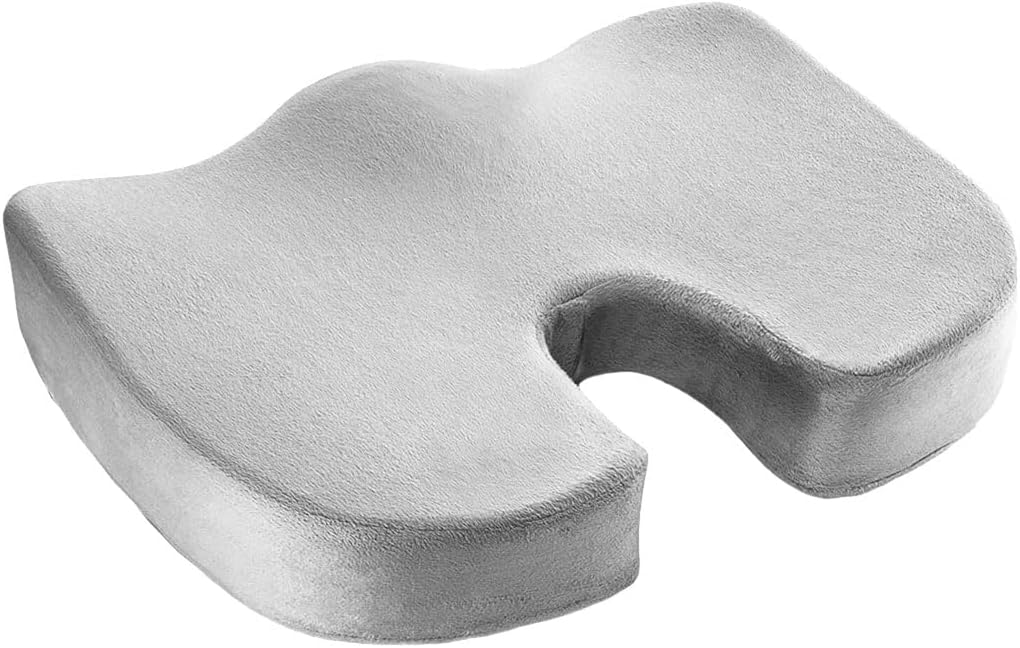 Poduszka żelowa na siedzisko, łagodzi nacisk i rozluźnia kość ogonową - 1 sztuka, kolor szary, 44 × 37 × 7 cm