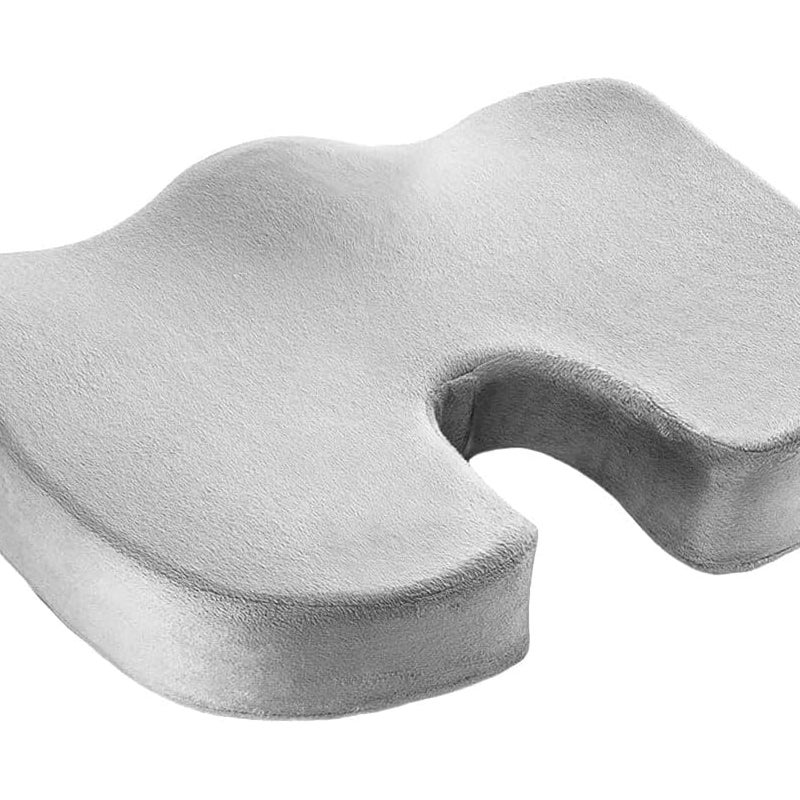 Poduszka żelowa na siedzisko, łagodzi nacisk i rozluźnia kość ogonową - 1 sztuka, kolor szary, 44 × 37 × 7 cm