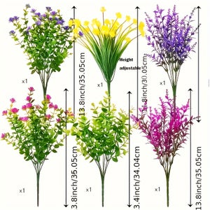 SOMYTING 6 Fiori Artificiali Per Esterni, Resistenti Ai Raggi UV