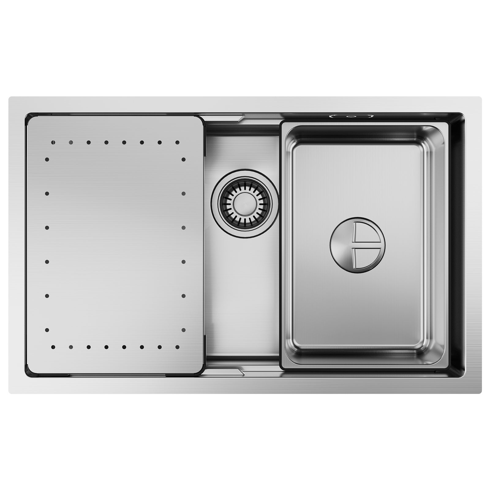 Cecipa max Évier Cuisine 1 Bac 70×44×21CM Évier à Encastrer Inox Brossé avec Egouttoir et Vasque,EU Modèle - 7