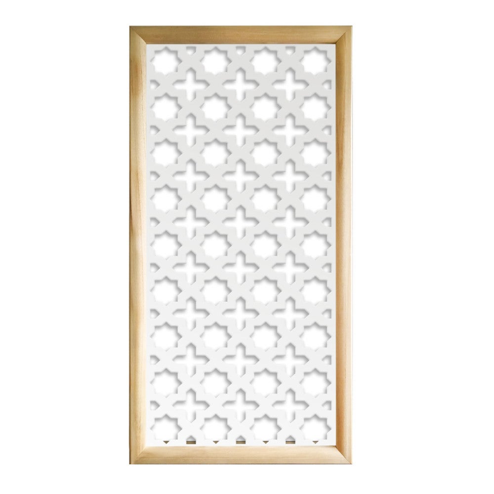 CROSS - Prostokątne moduły dekoracyjne z drewna i PCV - Rozmiar 47x94 cm - Grubość 47 mm - Kolor wewnętrzny BIAŁY