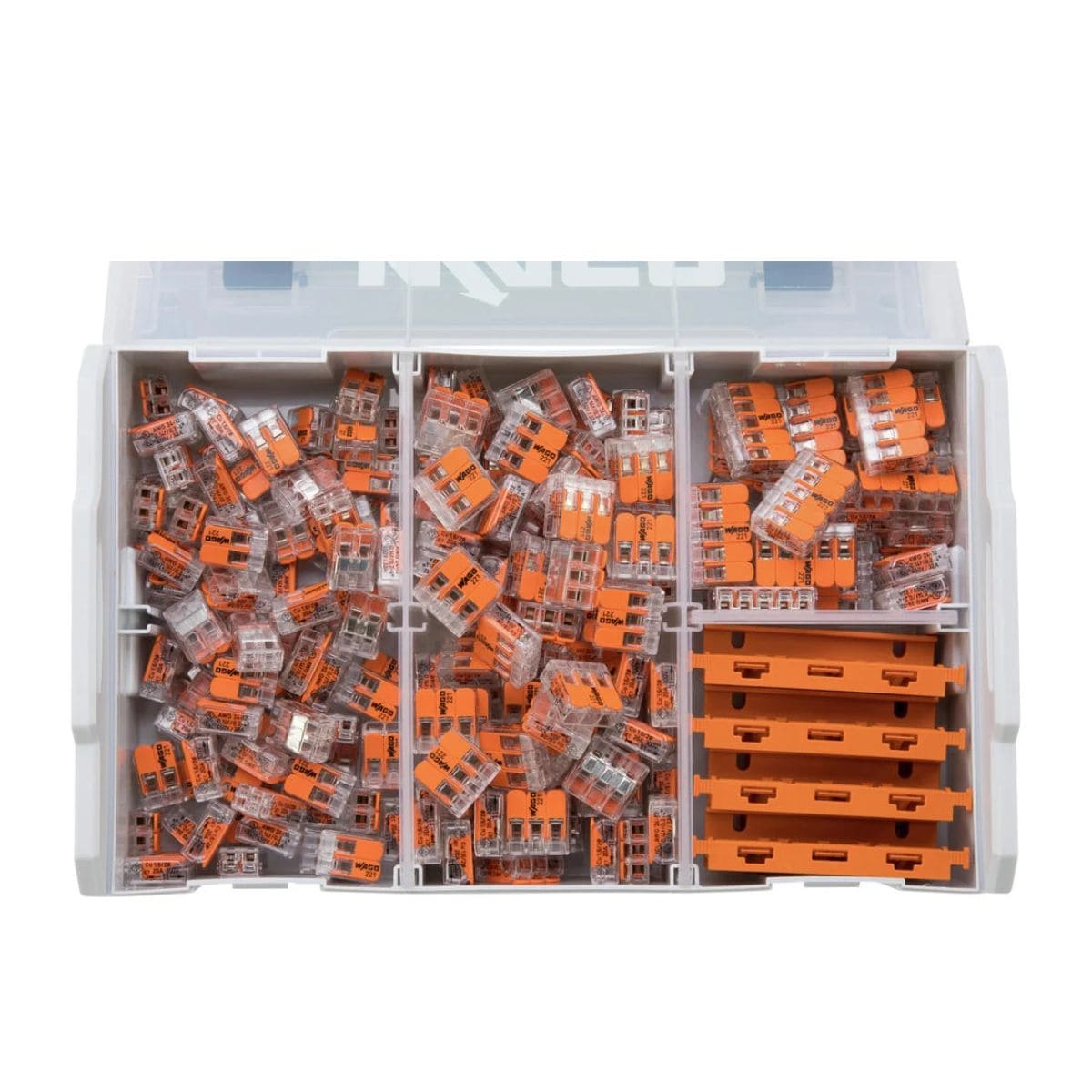 Valise 130 mini bornes de connexion N1 S221 + 5 Gelbox + testeur de tension - Wago - 6