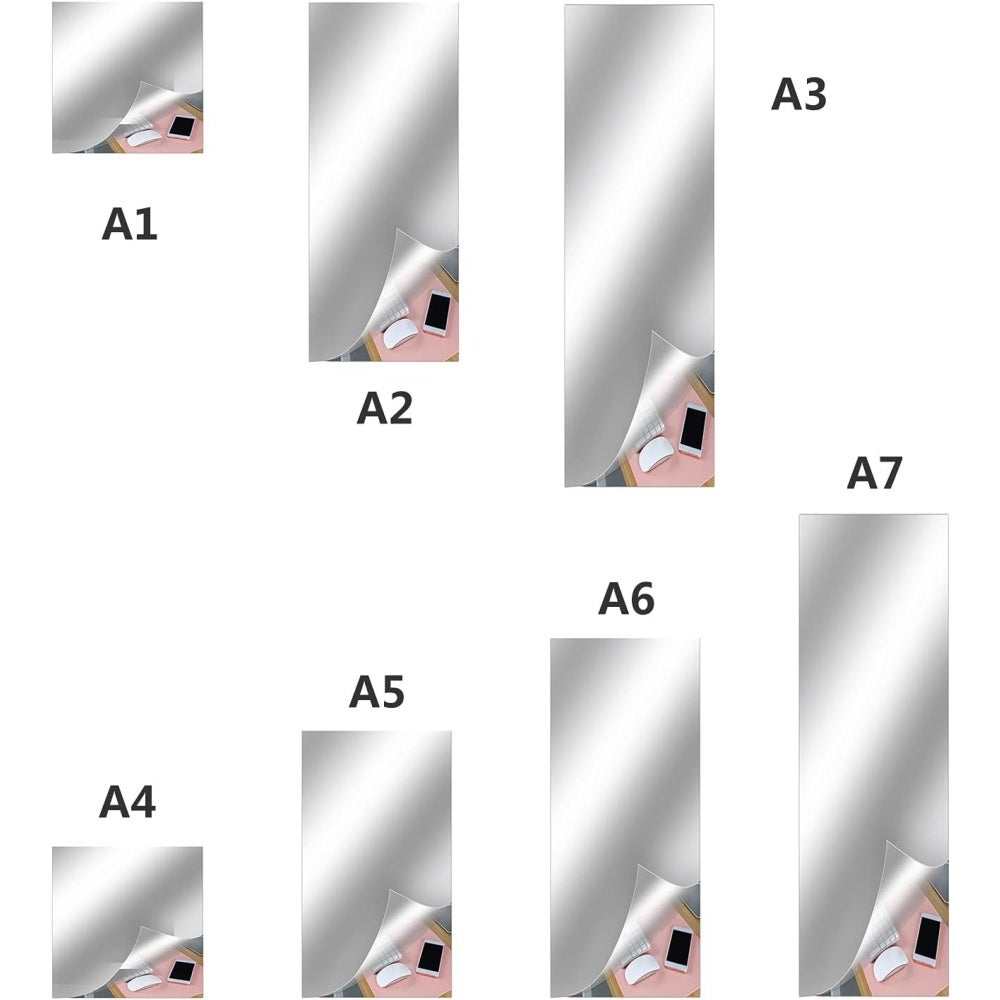 Feuilles de miroir flexibles, 50 x 150 cm, autocollants muraux, autocollants sans verre, pour décoration murale, 0,2 mm d'épaisseur - 7