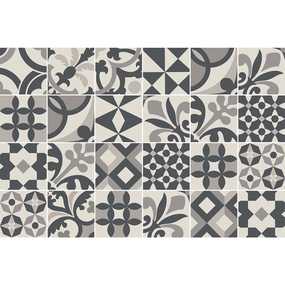 24 adesivi piastrelle di cemento mobili linza - Sticker adesivo - adesivi murali - 24stickers20x20cm - 2