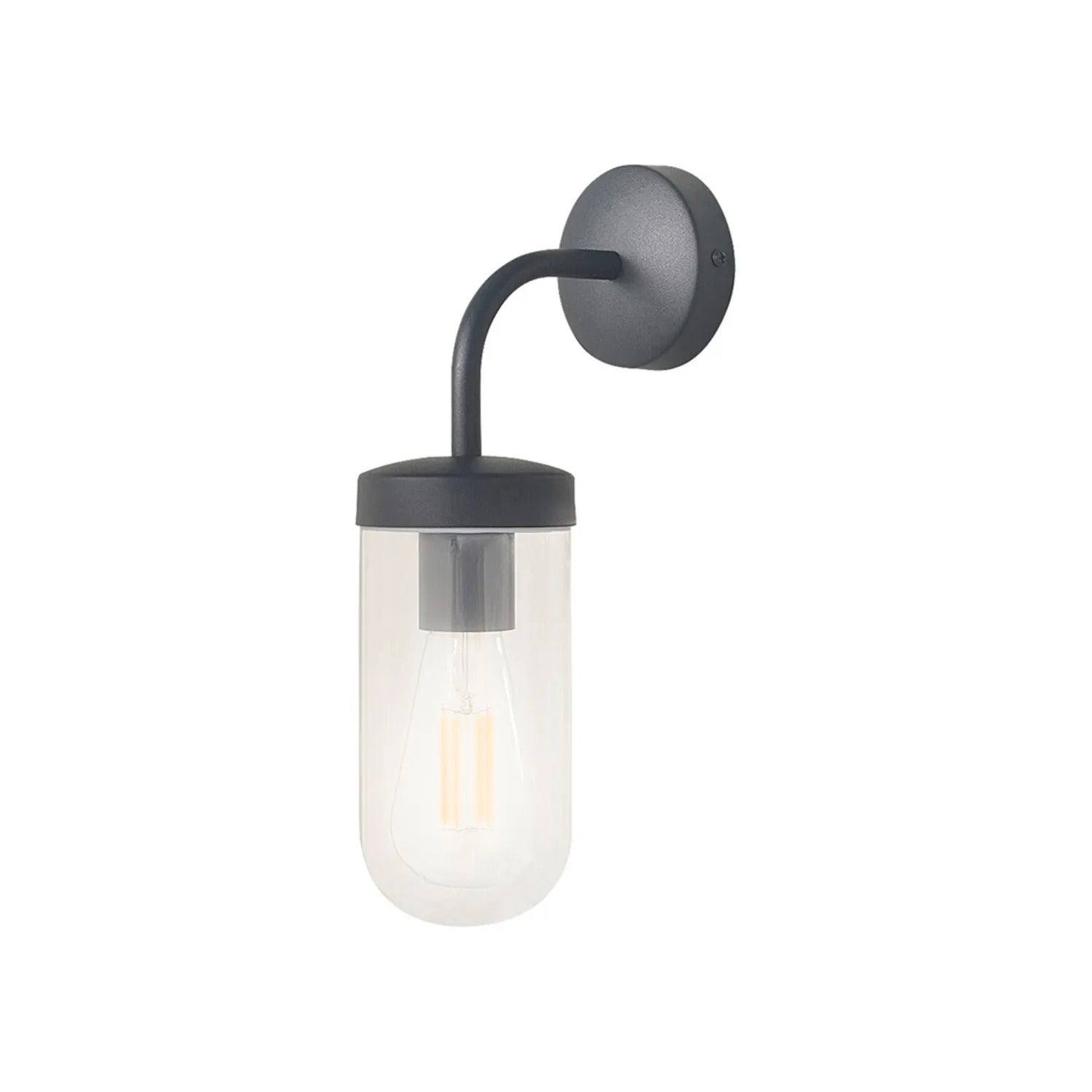 Kinkiet Yago czarny matowy-przezroczysty 1xE27x60W aluminium wym:32,5x9,7x17cm IP44 Rabalux