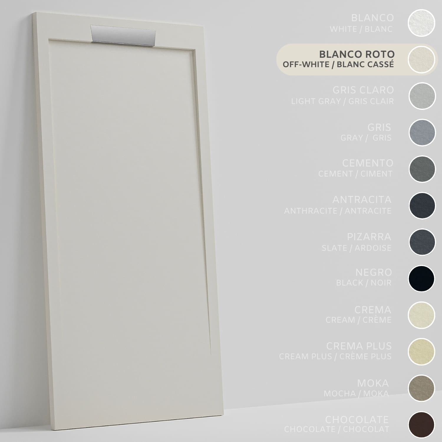 SOULHOME Brodzik prysznicowy– Żywica– Gel Coat– Gładka/Kamienna tekstura – Antypoślizgowy – złamana biel- 90X70- Niski 3cm– Elegancki