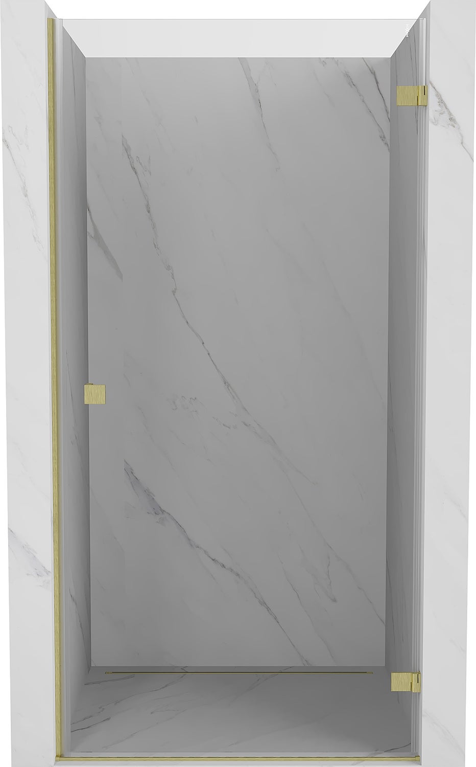 Mexen Lunar-B drzwi prysznicowe uchylne prawe 75 cm, transparent, złote szczotkowane - 832-075-000-55-00-P