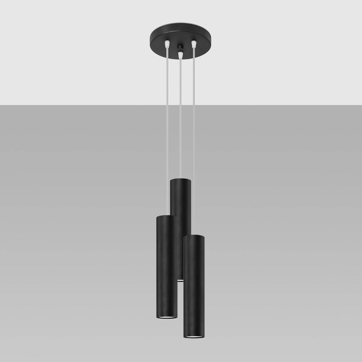 Lampa wisząca TORIS 3P czarny LED 4000K - 20x20x110cm Sollux
