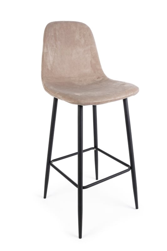 Zestaw 2 taboretów "IRELIA" z aksamitu w kolorze gołębiej szarości 46x39x103 cm