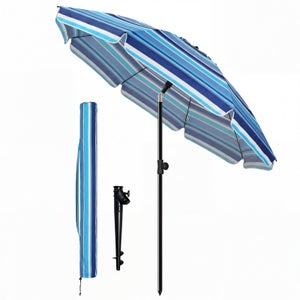 Ombrellone Da Spiaggia VOUNOT 2 M, Inclinabile 30°, Altezza Regolabile, Protezione UV 50+, Giallo