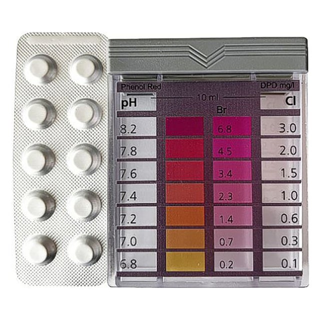 Kit Completo per Testare Cloro e pH delle Piscine con 40 Pastiglie Reagenti